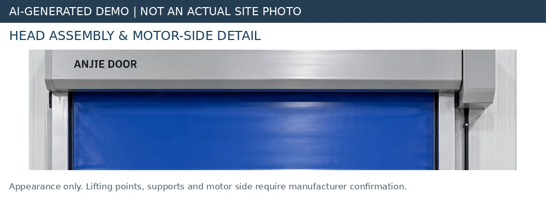 cropped detail of the roll housing and motor-side enclosure