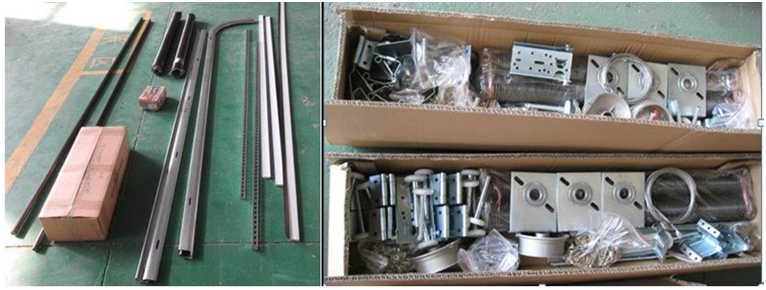 Automatic Aluminum Grid Sectional Garage Gate for Modern Homes accessories details