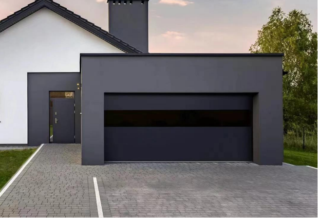Luxury Automatic Side Opening Garage Door with PU Foam Insulated Panels product description 1