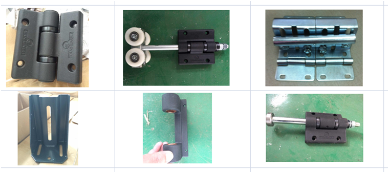 Industrial horizontal folding door accessories