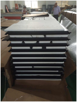 Industrial horizontal folding door panel structure