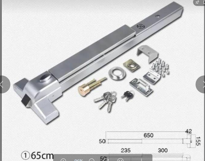 Acoustic Fire Rated Security Door push bar 1