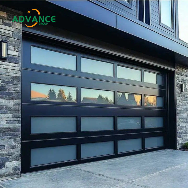 Aluminum Full View Sectional Garage Door with Tempered Glass