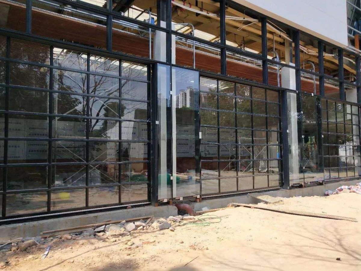 Black Aluminum Garage Door with Low-E Insulated Glass