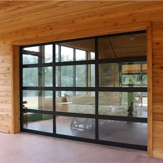 Full View Aluminum Glass Garage Door with Remote Control