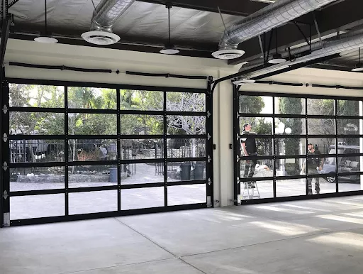 Transparent Tempered Glass Aluminum Garage Door product description 2
