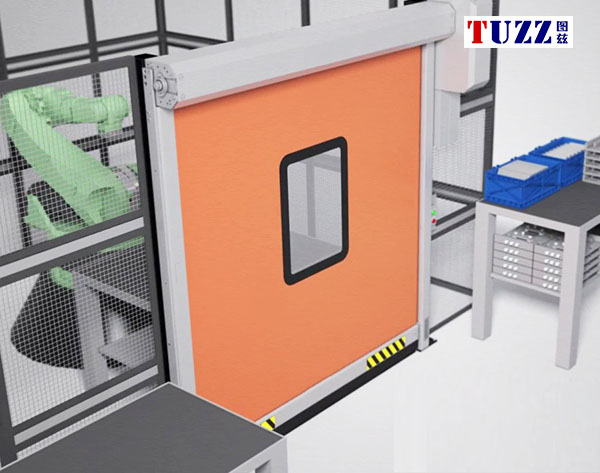 Customized Flame Retardant PVC High Speed Door with Vision Panel  1