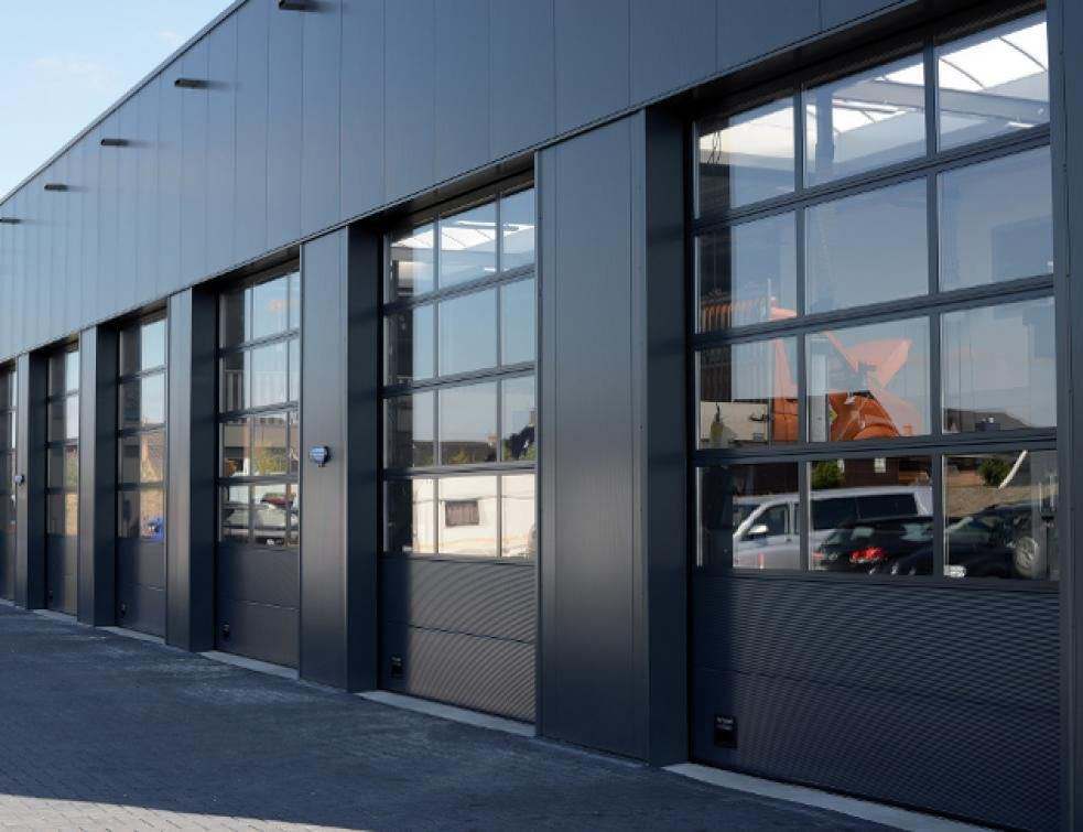 Full Vision Glass Industrial Sectional Door