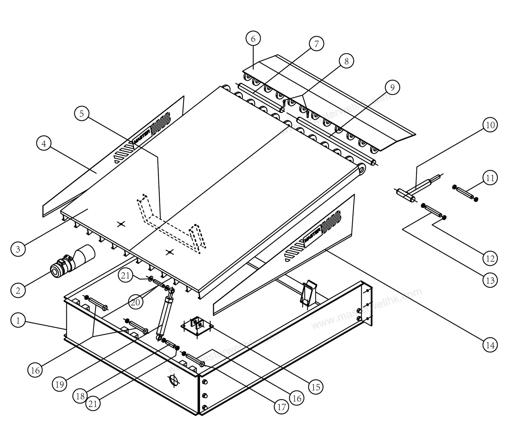 Dock leveler assembly drawing
