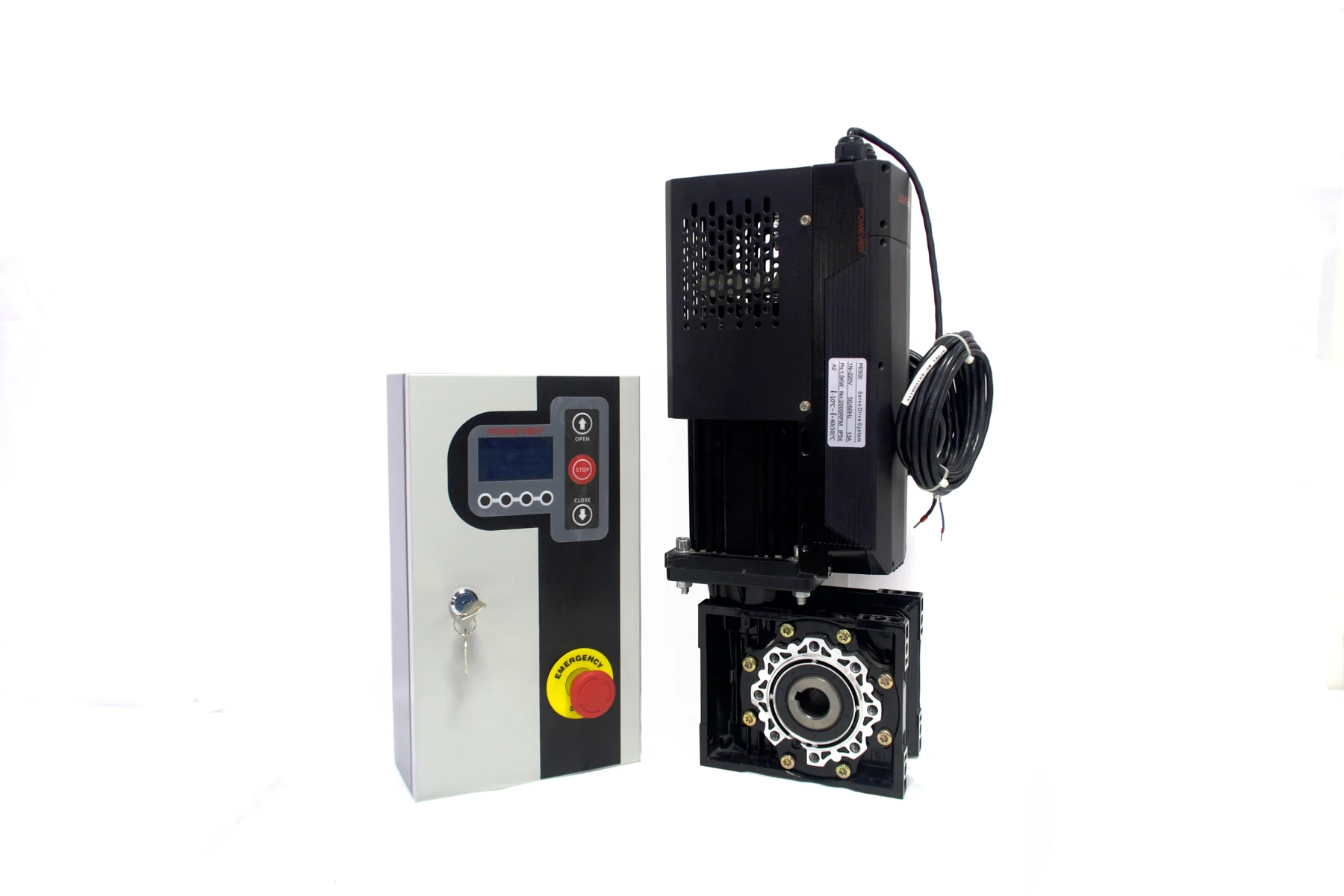 Servo motor with black controller