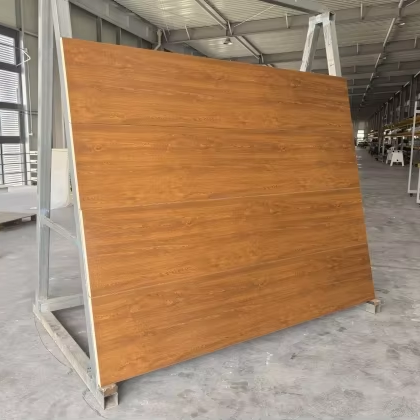 Golden Oak Wood Grain Steel Sectional Garage Door